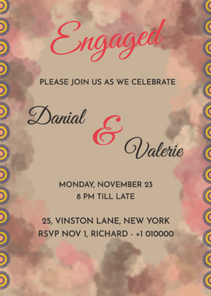 Duel Brush Engagement Invitation Card