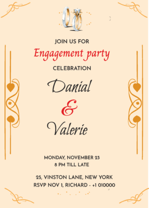 Ring Ceremony Engagement Invitation Card