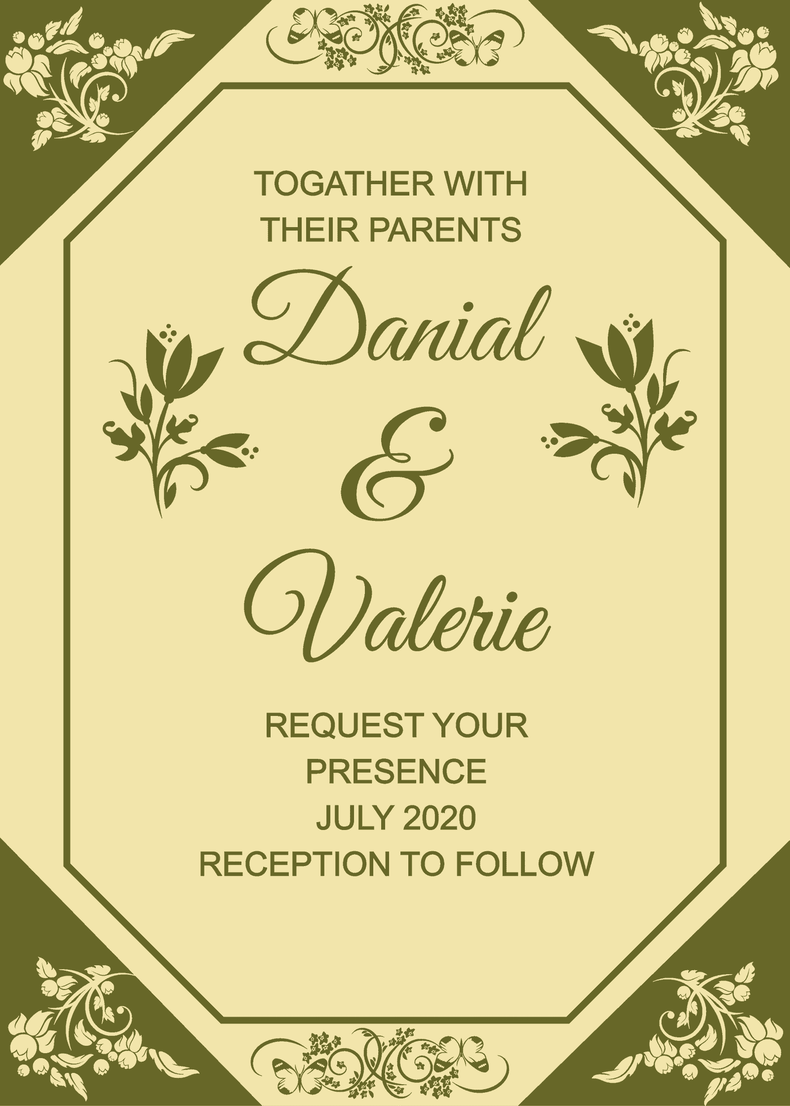 Classic evite wedding invitation card online editable design