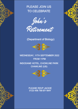 Retirement party card