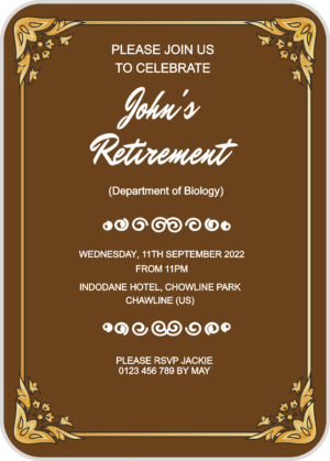 Retirement Invitation Card
