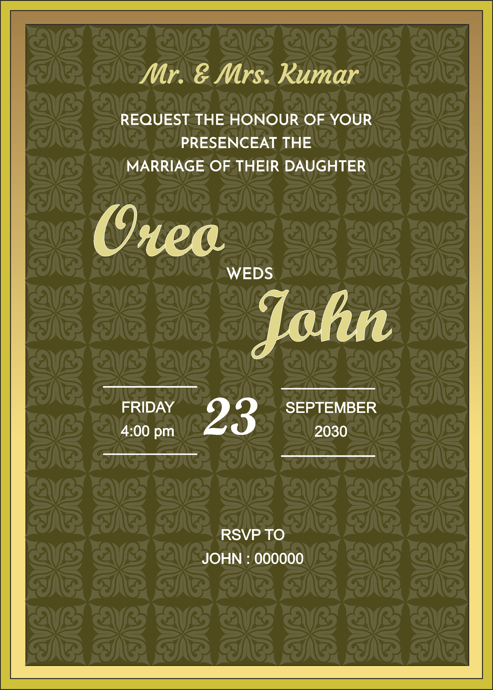 Wedding e-card design, beautifully carafted