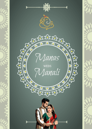 Beautiful sober Wedding Invitation card design