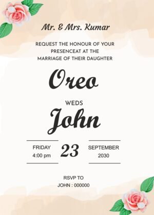 Unique brush wedding invitation card template best for sober design seeker