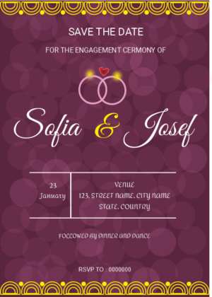 Oval Engagement Save the date invitation