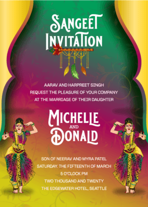 Indian Wedding Card Hindu themed marriage invitation