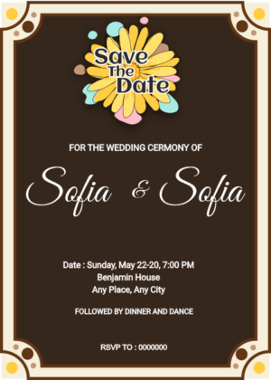 Beautiful Wedding Save the date card, best example of graphic design