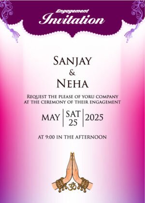 Indian Engagement invitation e patrika, beautiful colors combination and indian clipart decoration