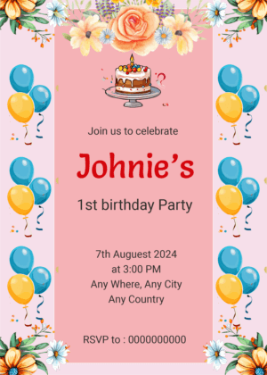 Birthday party invitation card