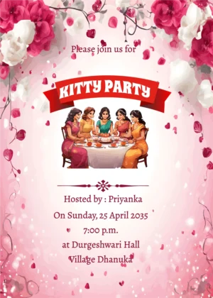 Kitty Party Invitation for whatsapp, Edit name and send online