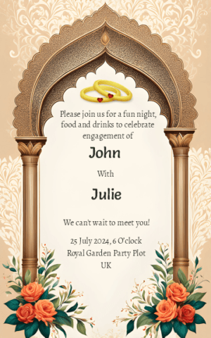 Free Engagement Invitation Card design.