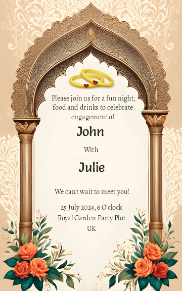 Free Engagement Invitation Card design.