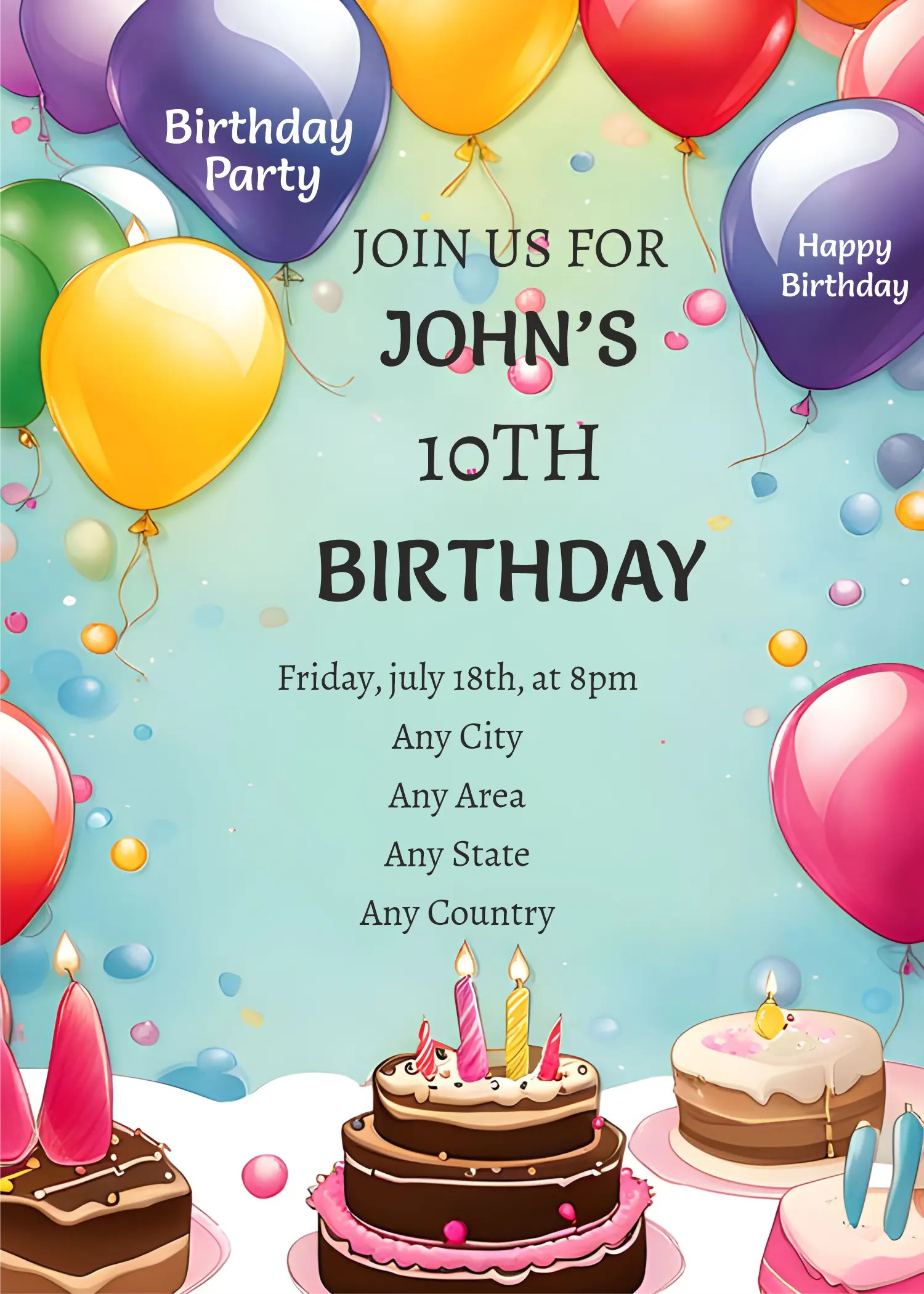 Online Birthday Invitation design, Create online