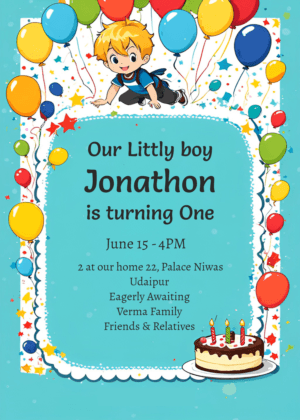 Printable first birthday invitation.