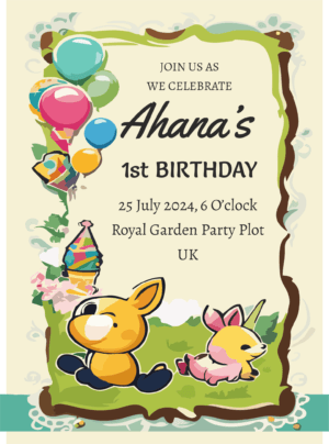 First Birthday Party Invitation Card