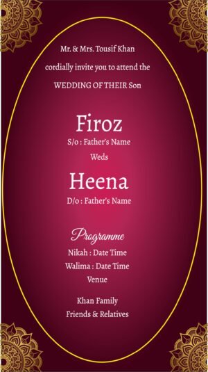 Customize Your Royal Islamic Wedding Invitation Cards Online