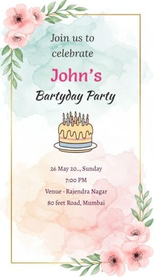 Adult birthday invitation template can be edited online.