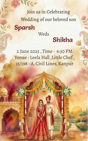 Modern wedding invitation template