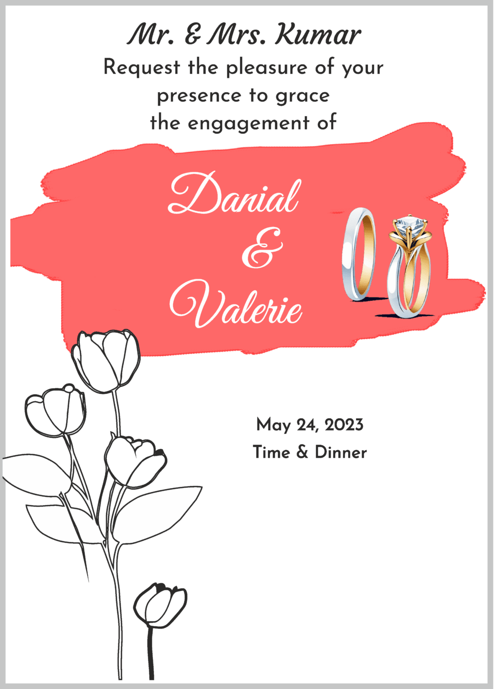 Digital engagement ecard unique oilpaint desing easily editable