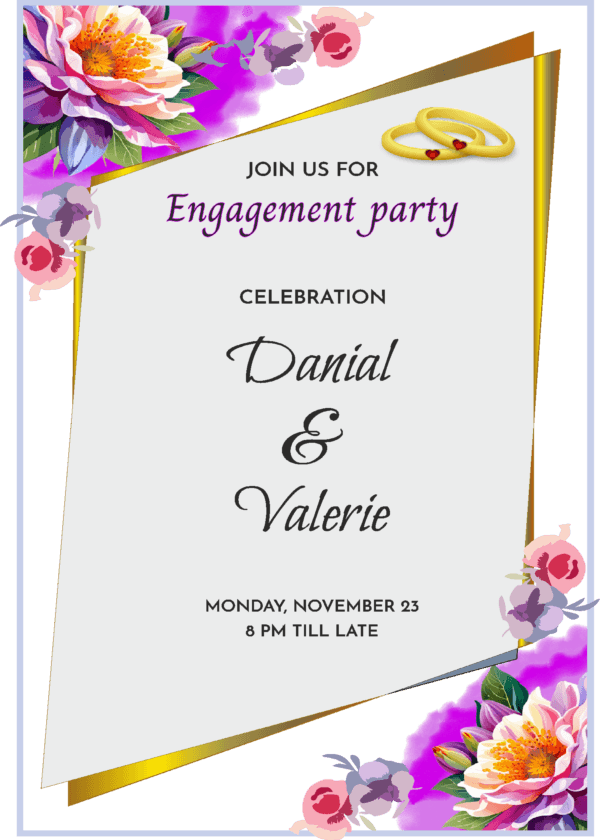 Engagement e invite design, create engagement card online with this ecard template