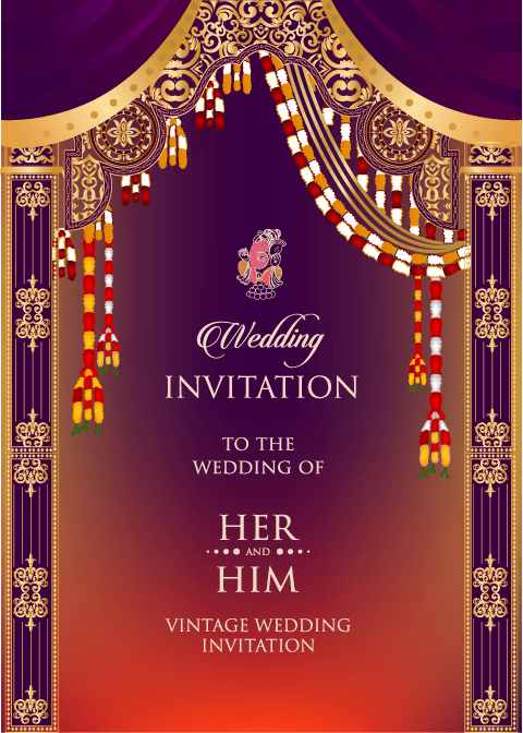 Beautiful indian wedding invitation