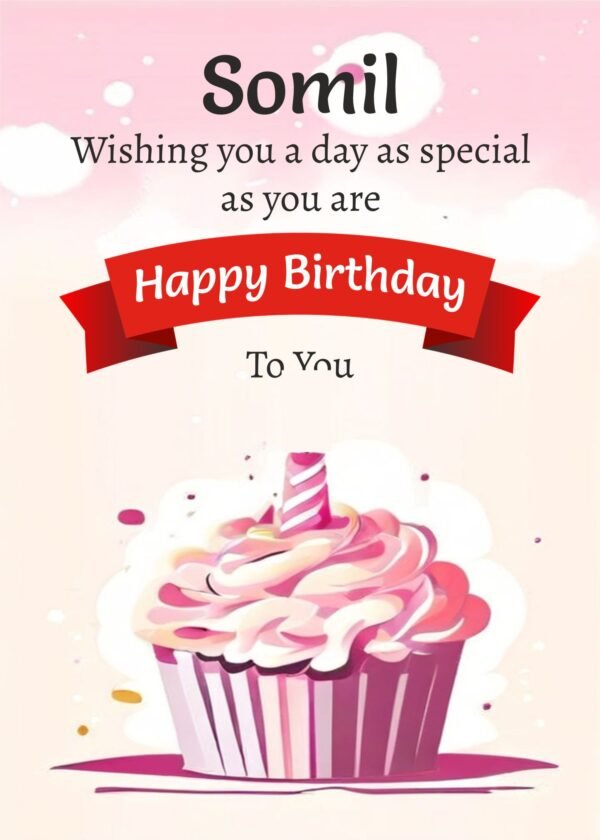 digital birthday wish, beautiful cake decoration.