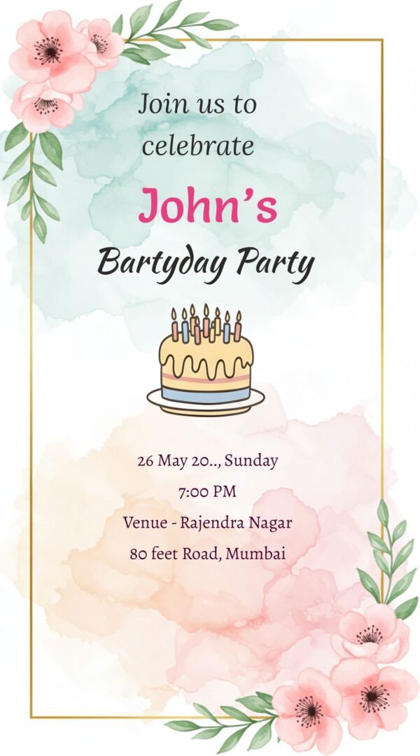 Adult birthday invitation template can be edited online.