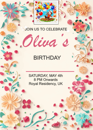 Birthday Invitation Online editable, card maker
