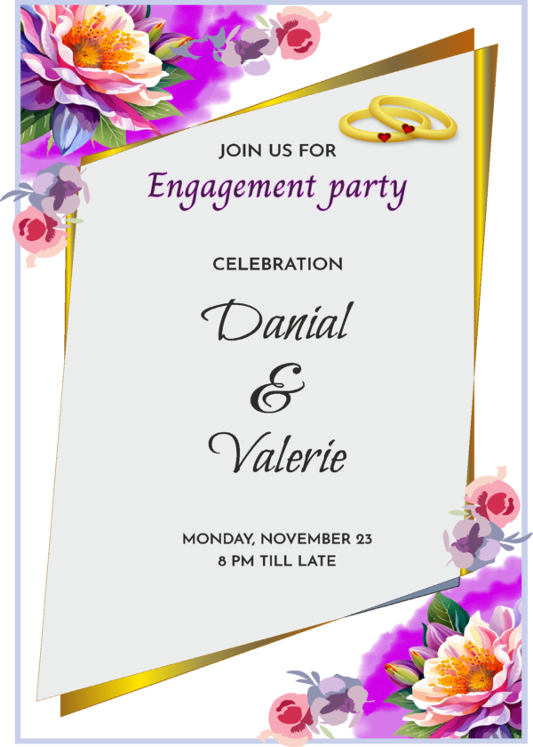 Engagement e invite design, create engagement card online with this ecard template