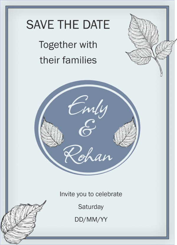 save the date card template
