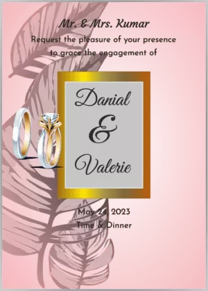Engagement or Ring Ceremony Invitation Card 03 - Suavasar Invites