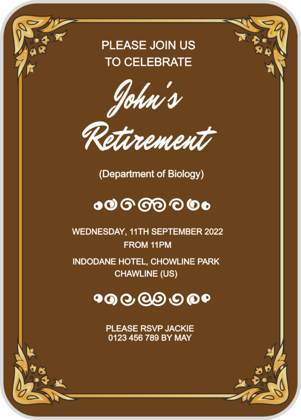 Retirement Invitation Card