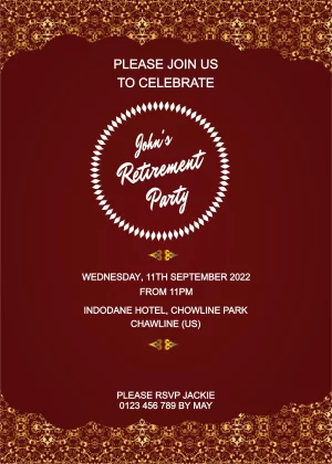 retirement party invitation card, online editable image