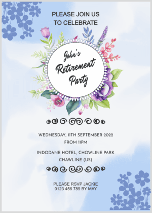 Online Retirement party Invitation Card
