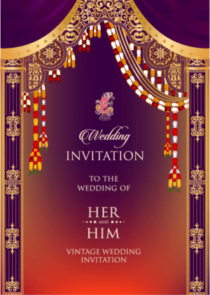 indian Floral wedding invitation, latest shadi card design