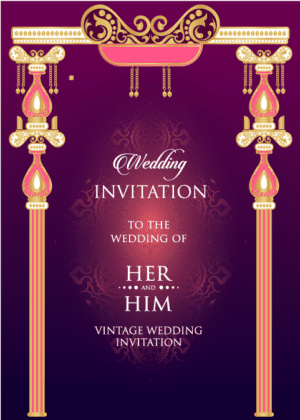 Indian Arch Wedding Invitation Card
