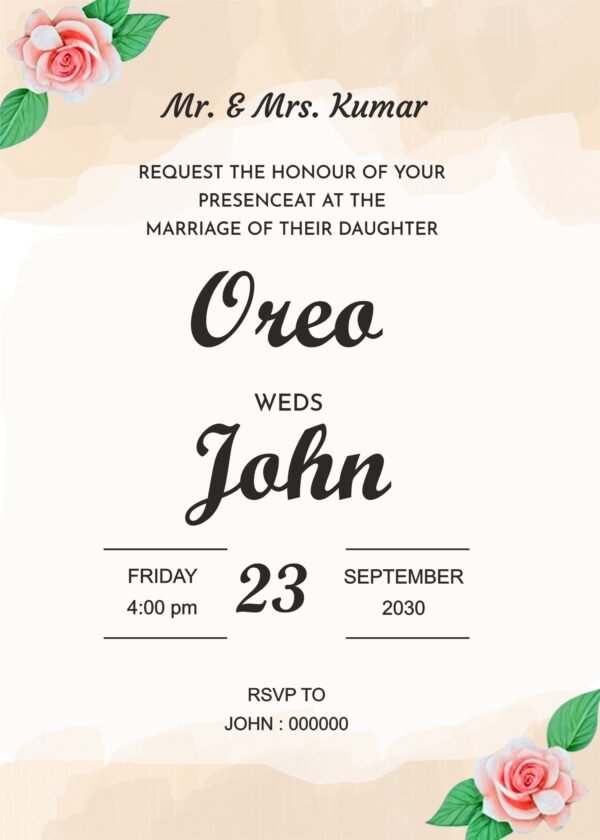 Unique brush wedding invitation card template best for sober design seeker