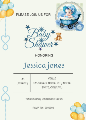 Baby Shower Invitation for boy, Create online