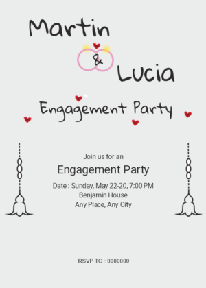 Elegant Engagement Invitation card, Create Card online