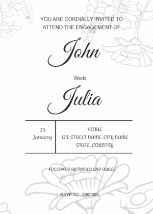 Flower Engagement Card, Online editable, simple but beautiful e card