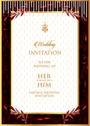 Hindu Wedding Card design, beautiful texture and white background with kalash and calligraphy fonts