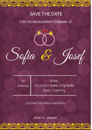Oval Engagement Save the date invitation