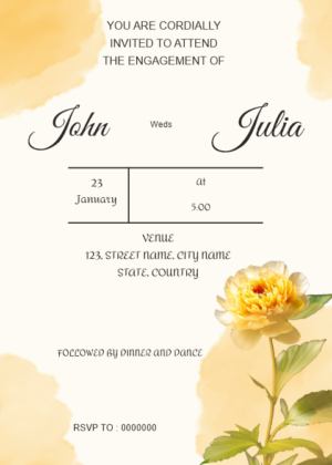Watercolor Engagement Card, Create your card online
