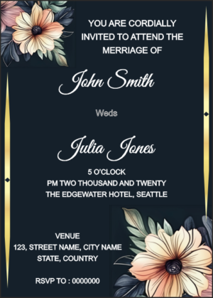 Wild Flower wedding invitation, Create online Invitation