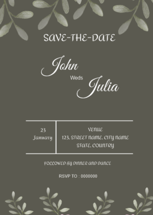 Hanging Leave Save the date card