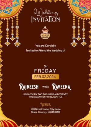 Hindu wedding invitation card design, latest stunning beautiful e patrika design