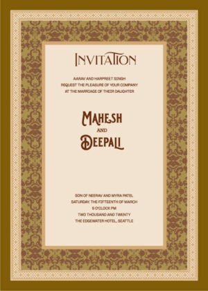 Invitation for engagement card, vintage border and beautiful color scheme