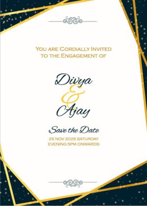 Wedding invitation card with bride dress and golden ring Stock Vector |  Adobe Stock