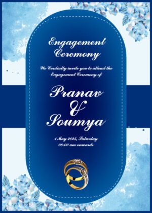 Engagement card with rings designs on stunning template