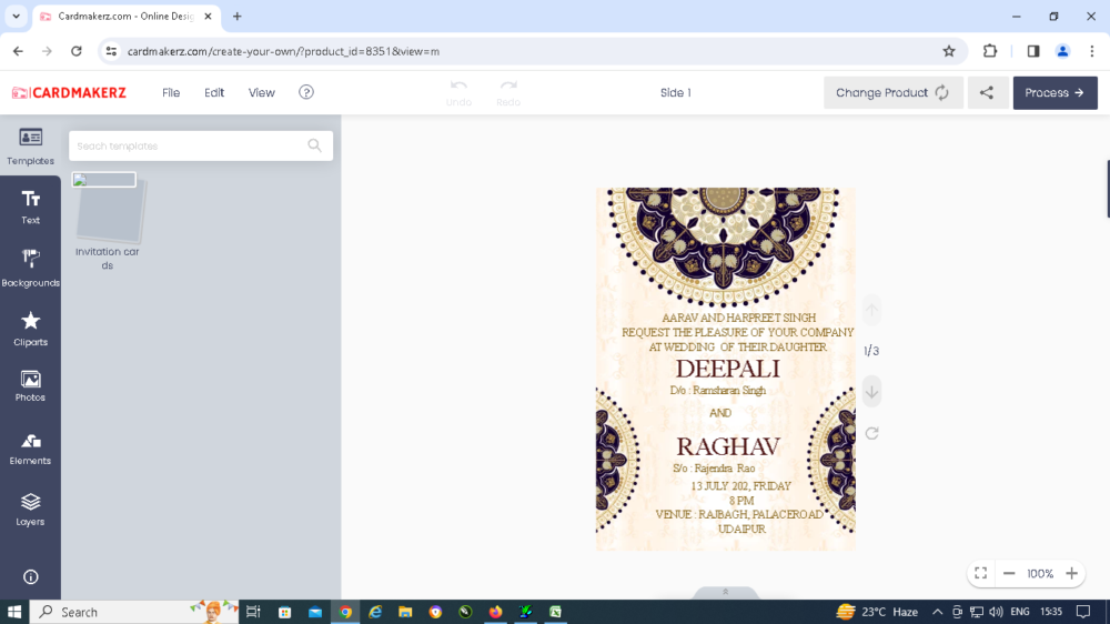 design wedding invitation online editor pic